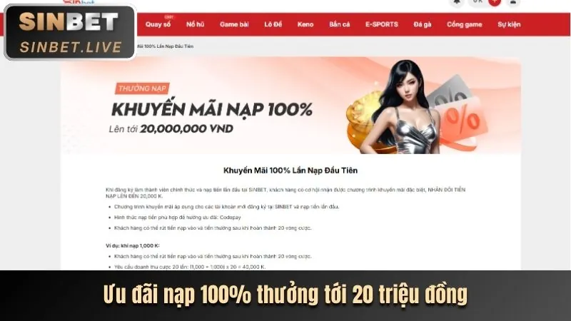 Thưởng nạp lại hàng ngày e2betvip